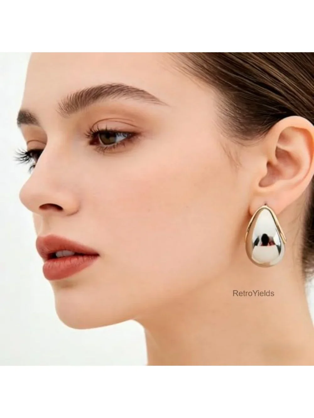 Chunky Teardrop Earrings Set of 9 Gold Plated for Women